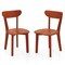 Solid Wood Dining Chair Set of 2 with Curved Backrest and Rubber Wood Frame-Espresso